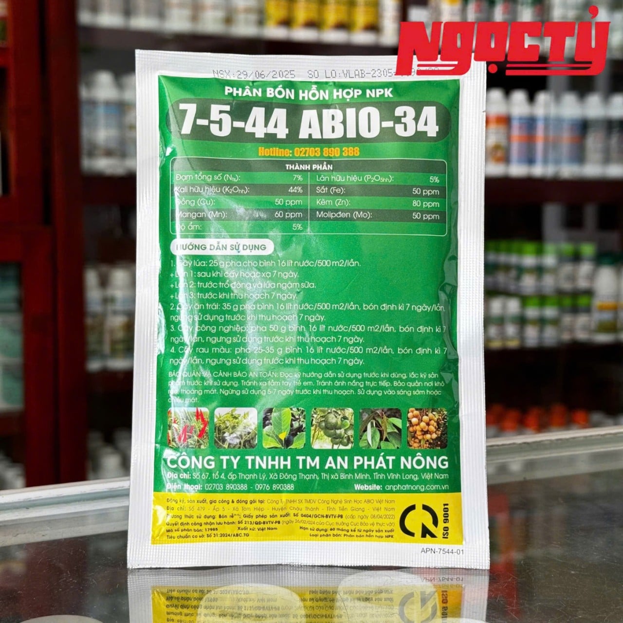 NPK 7 - 5 - 44 + TE của An Phát Nông gói 250g