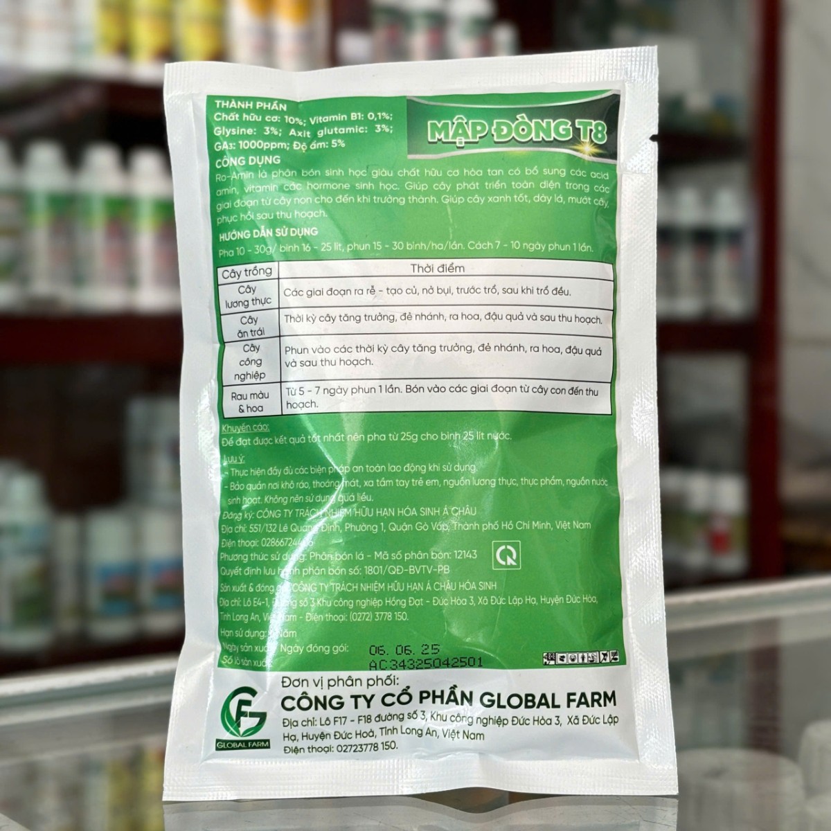 MẬP ĐỒNG T8 của GLOBAL FRAM gói 100g