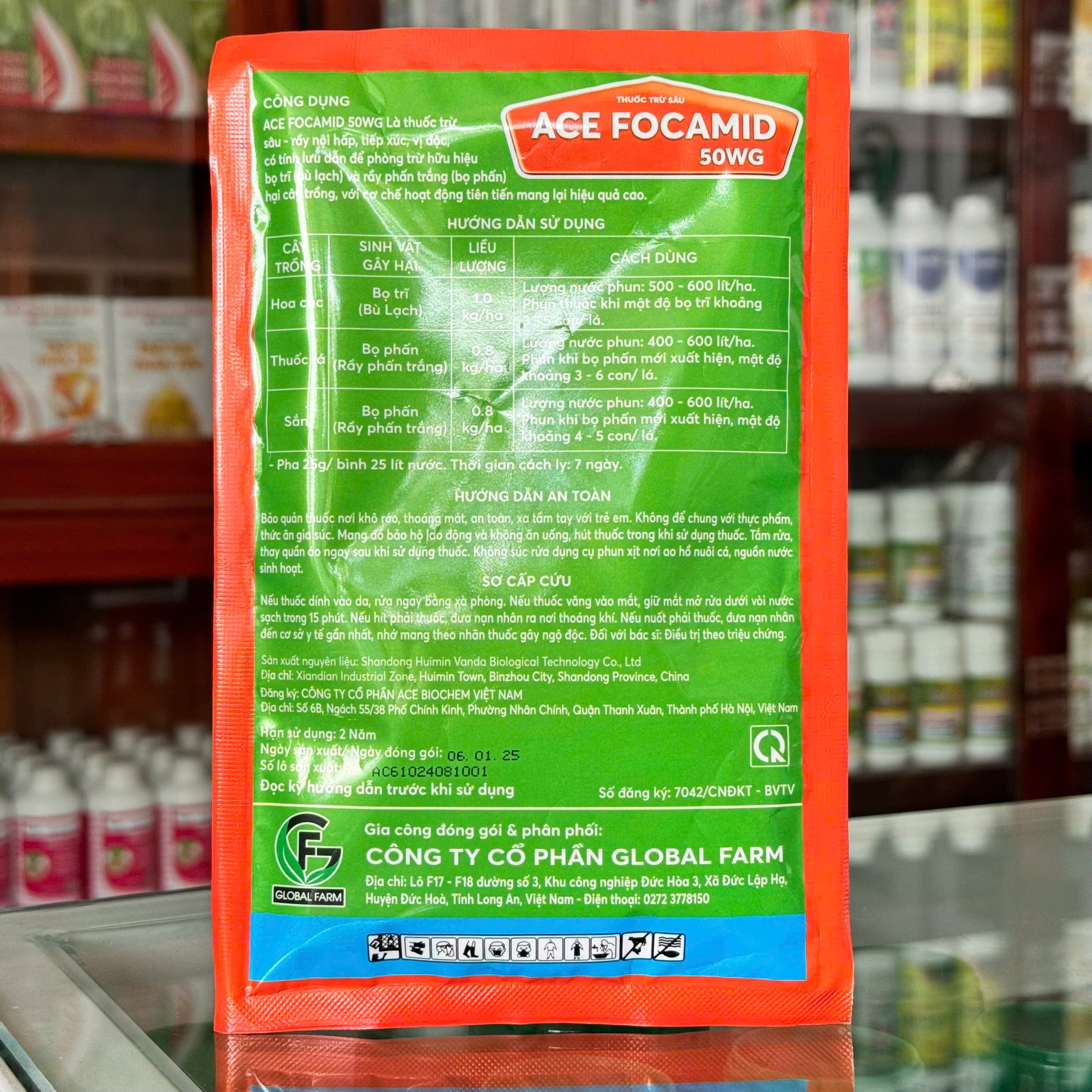 ACE FOCAMID 50WG của GLOBAL FARM gói 100g
